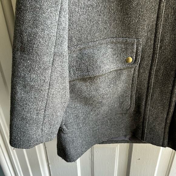 J. Crew Mercantile Vail Faux Fur Gray Wool Parka Coat - Picture 5 of 8